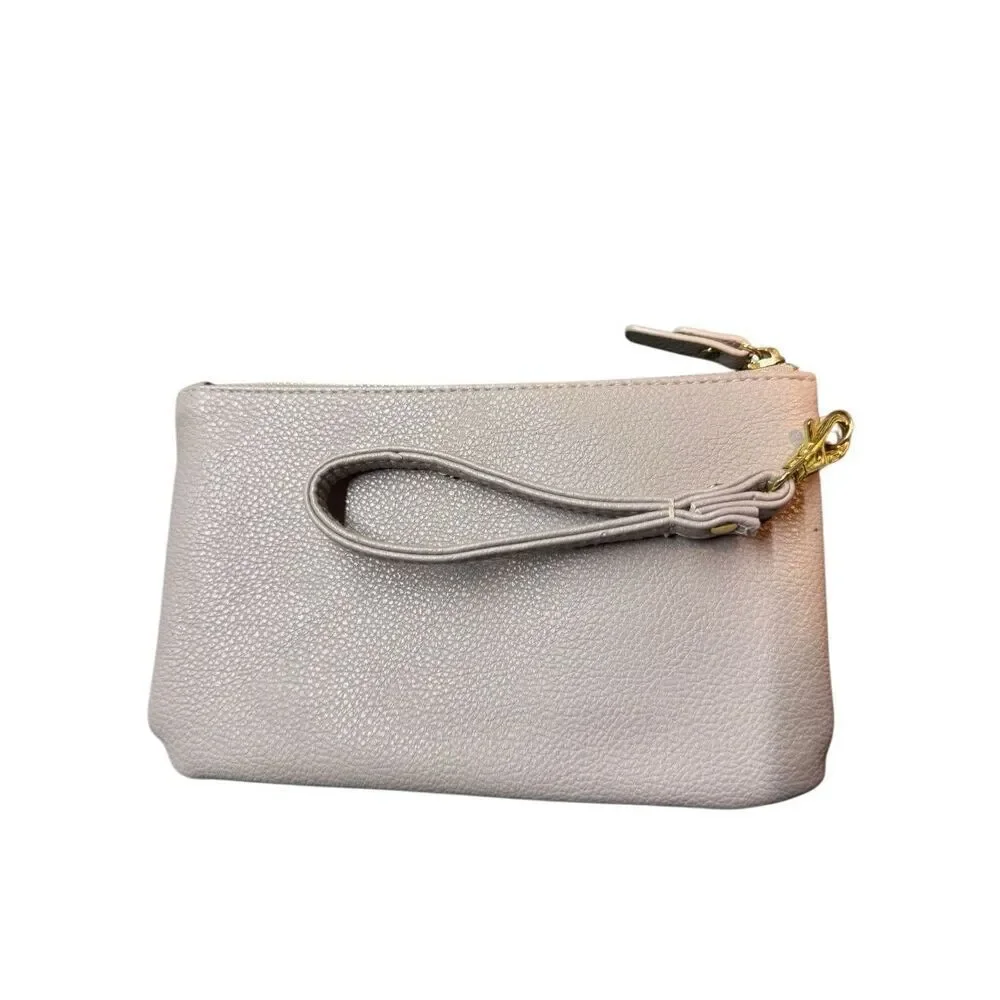 Adrienne Vittadini Studio Women's Gray Detachable Strap Charging Wallet Wristlet